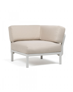Maximo Hjørnemodul - Gesso ramme, perla puter, sunbrella
