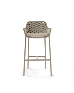 Panama Barstol, Beige ben/ beige brown flett, beige pute
