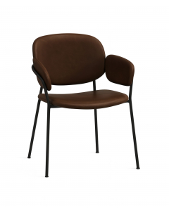 Riso stol - Vintage 805 Dark Brown, sort stål