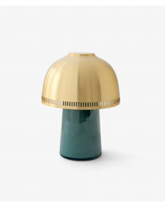 Raku SH8 oppladbar lampe, blågrønn/messing