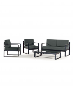Capri sofagruppe m/ 2 seter og bord.antrasitt/dark grey olifin