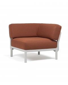 Maximo Hjørnemodul - Gesso ramme, canella puter, sunbrella