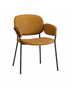 Riso stol - Vintage 215 Cognac, sort stål