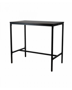 Barbord 120x70cm – sort topp, stål understell