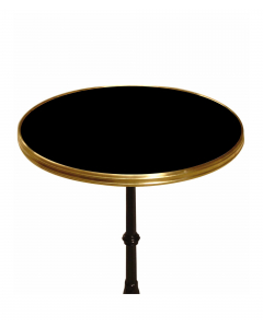Sort bordplate med messing Ø70 cm